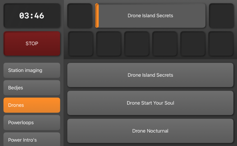 Soundboard scherm